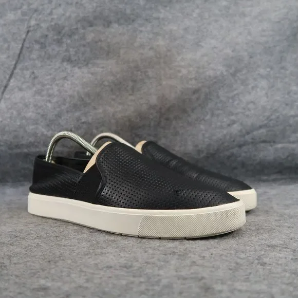 Vince Shoes Womens 9 Sneakers Slip On Leather Casual Classic Lifestyle Black Low - Picture 1 of 15
